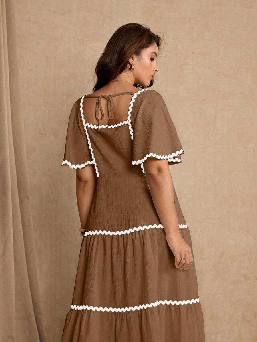 Refresh your warm-weather wardrobe with this chic plus size summer dress, designed with playful patchwork details and a feminine ruffle hem for an effortlessly stylish look. The relaxed silhouette offers comfortable movement while creating an easy, flattering fit for a variety of body shapes. Lightweight and easy to wear, this dress is perfect for casual weekends, brunch dates, beach vacations, shopping trips, garden gatherings, and laid-back summer outings. 