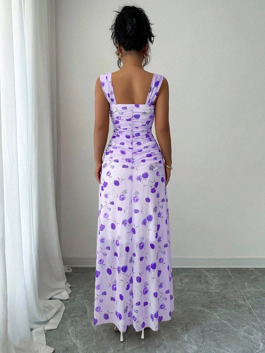 Twirl into spring and summer with effortless elegance! This stunning maxi dress features a charming square neckline and romantic puff sleeves that frame your shoulders beautifully. The vibrant floral print brings a fresh, garden-inspired vibe perfect for vacation getaways, garden parties, or leisurely strolls. The flowing silhouette skims gracefully to the floor, offering comfort without compromising style. Whether you're sipping cocktails by the pool or exploring a new destination, this dress is your go-to