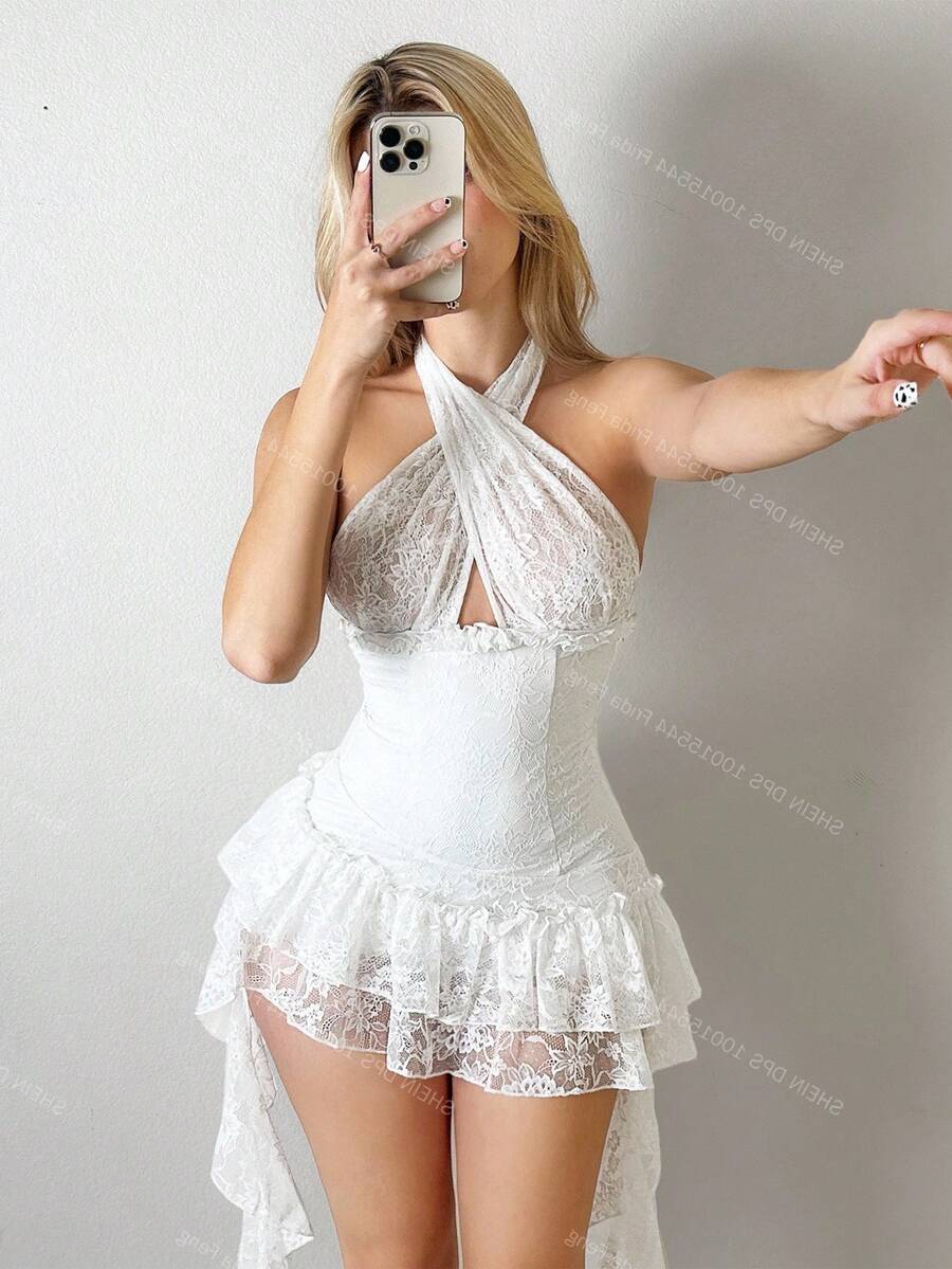 Elevate her wardrobe with this stunning Y2K-inspired white lace dress, designed for tween girls who love timeless style. The delicate lace detailing and flattering silhouette make it perfect for homecoming dances, back-to-school events, or any special occasion. Versatile enough to dress up or down, this piece combines vintage charm with modern appeal. Comfortable and chic, it's the go-to dress for creating memorable moments in style.