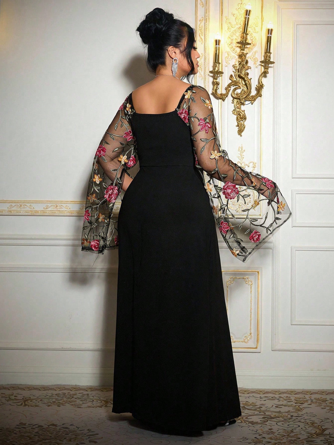 Step into the spotlight with this Elegant Plus Size Black Floral Embroidered Bodycon Dress, perfect for spring and autumn parties. Its flattering silhouette hugs your curves while the delicate floral embroidery adds a charming touch of whimsy. Designed to keep you comfortable yet stylish, this dress lets you celebrate every season with confidence and flair. Get ready to dance, mingle, and turn heads effortlessly!