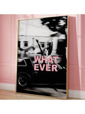 Chic pink zebra poster with bold decorative pattern