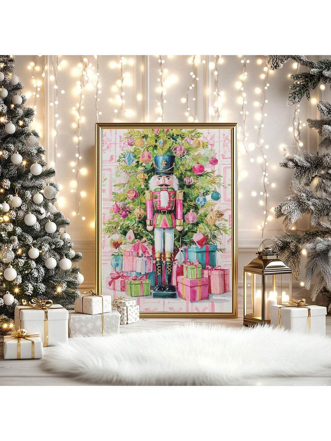 Bring holiday cheer to any room with this delightful nutcracker canvas art! Featuring a charming pink and green color palette, this festive piece captures the magic of Christmas with whimsical style. Perfect for living rooms, bedrooms, or entryways, it adds a playful touch to your seasonal décor. The vibrant design celebrates classic holiday traditions while complementing modern home aesthetics. Whether you're decorating for the season or adding year-round festive flair, this canvas brings joy and nostalgia