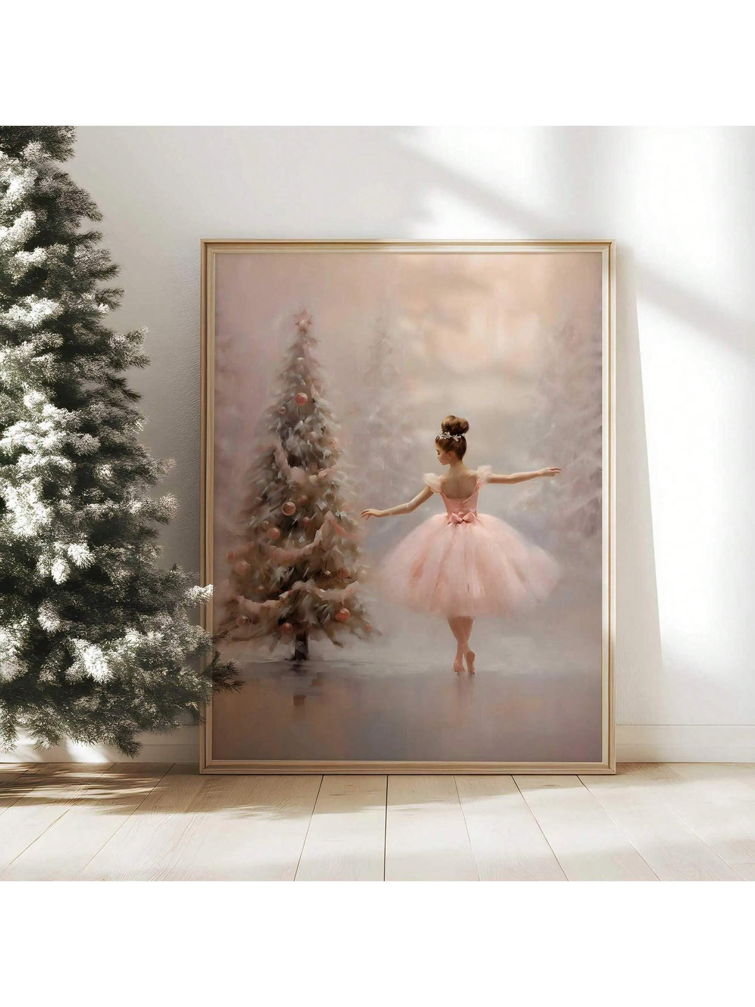 Transform your space into a winter wonderland with this enchanting Nutcracker Ballet wall art! Featuring the timeless magic of the classic ballet, this framed canvas poster brings festive charm to any room. Perfect for holiday decorating, it captures the whimsy and elegance of the season with vibrant, eye-catching imagery. Whether displayed in your living room, bedroom, or entryway, this piece adds a touch of theatrical wonder to your home. Ideal for ballet enthusiasts and Christmas lovers alike, it's a del