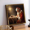 Grateful Thankful Blessed Santa and Baby Jesus Christmas print
