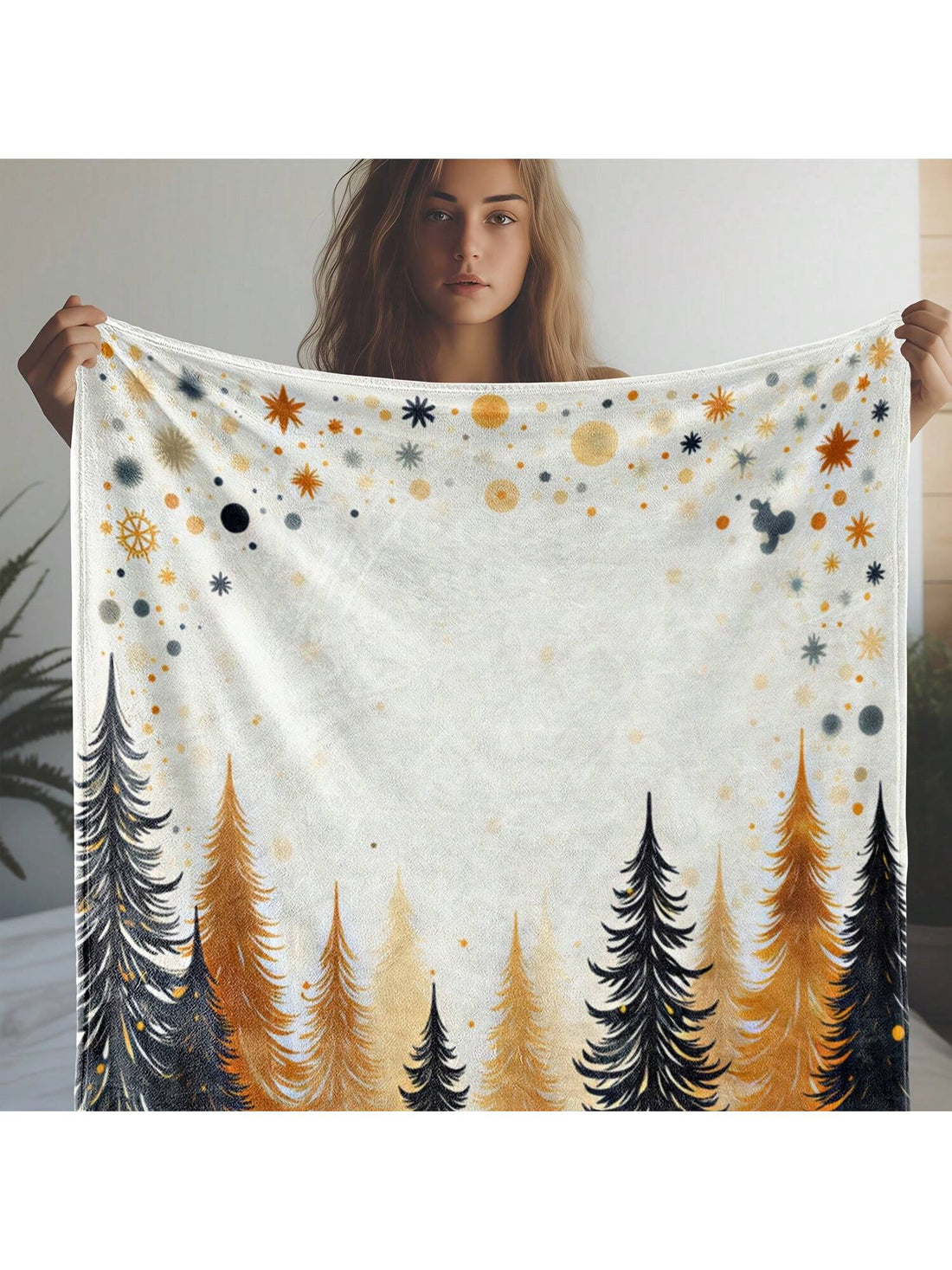 Snuggle up with the Cozy Dark Pine Trees Flannel Blanket, where soft flannel meets playful golden accents for a touch of holiday magic. This ultra-soft throw is perfect for Christmas cuddles or adding a cozy woodland vibe to your home all year long. Stay warm, stay cheerful, and let this charming blanket be your favorite cuddle companion!