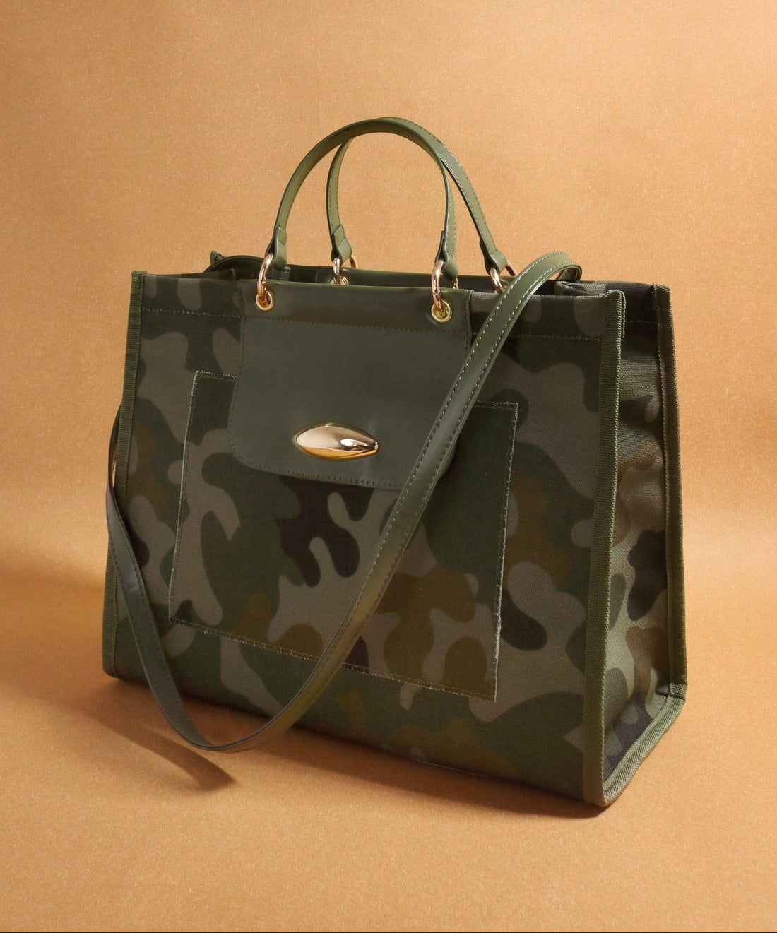 Carry your world in style with this military green tote that's equal parts tough and chic. Crafted from durable PU material with a bold camouflage finish, this spacious bag handles everything from your daily commute to weekend adventures. The adjustable shoulder strap lets you customize your carry, while the generous capacity keeps all your essentials—and then some—organized and accessible. Whether you're heading to class, the office, or out on the town, this versatile tote proves that practical doesn't hav