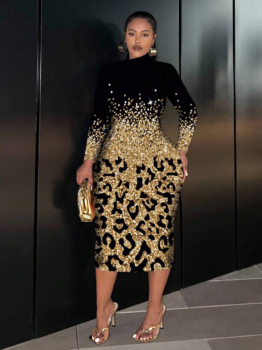 Turn heads this season with our Chic Plus Size Long Sleeve Bodycon Dress! Featuring a sleek minimalist geometric print, this dress hugs your curves with confidence while keeping you cozy for autumn and winter days. Its long sleeves add warmth without sacrificing style, making it perfect for both casual outings and fun nights out. Embrace your bold, playful side in a dress that combines comfort and modern flair effortlessly.