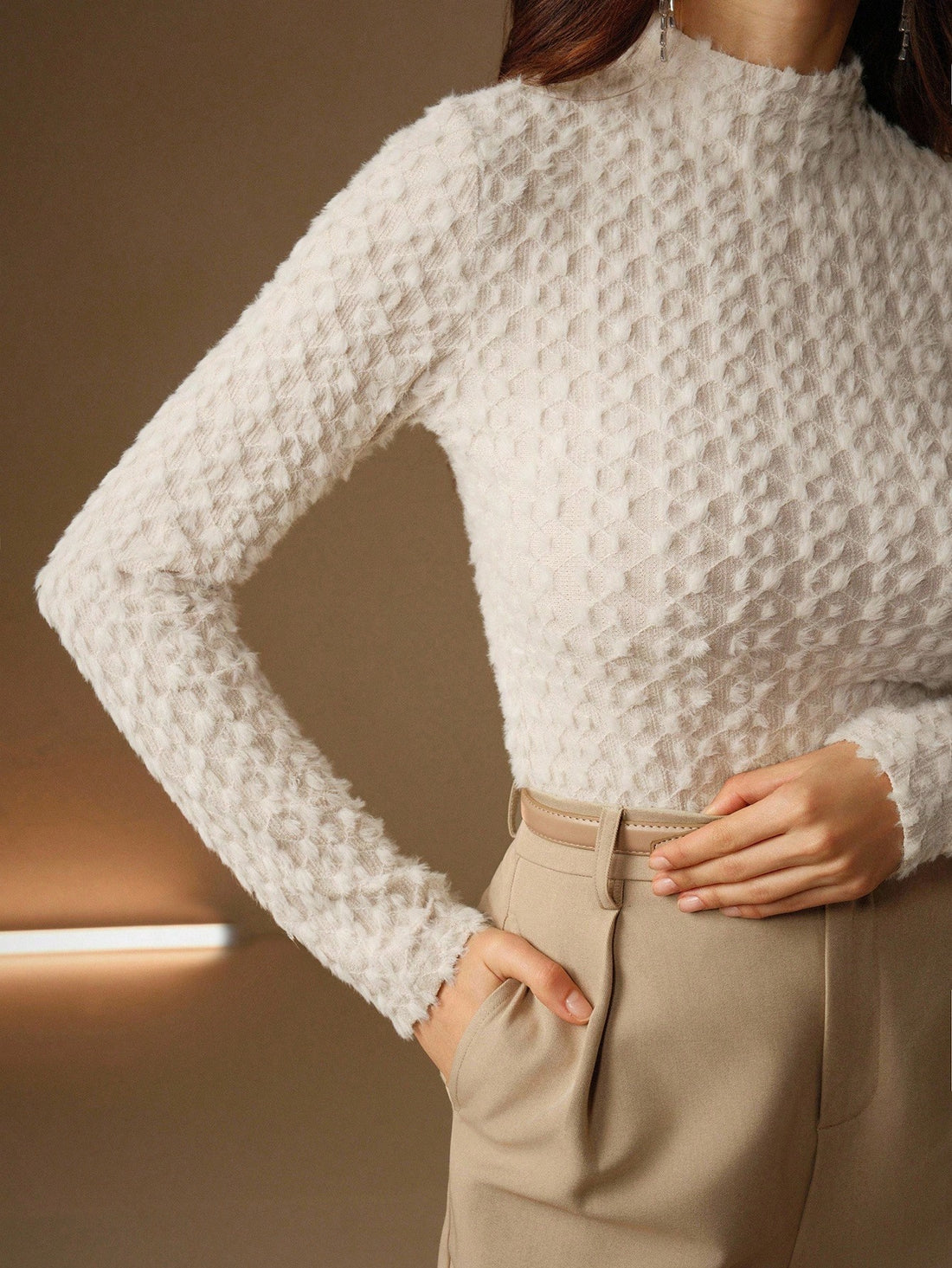 Elevate your layering game with this chic flocked lace turtleneck undershirt! Designed for those who love a touch of elegance, this piece features delicate lace detailing that peeks through perfectly under your favorite sweaters and dresses. The cozy turtleneck keeps you warm during crisp autumn and winter days while adding instant sophistication to any outfit. Whether you're going for understated glamour or bold layering statements, this versatile undershirt is your new wardrobe essential. Comfort meets st