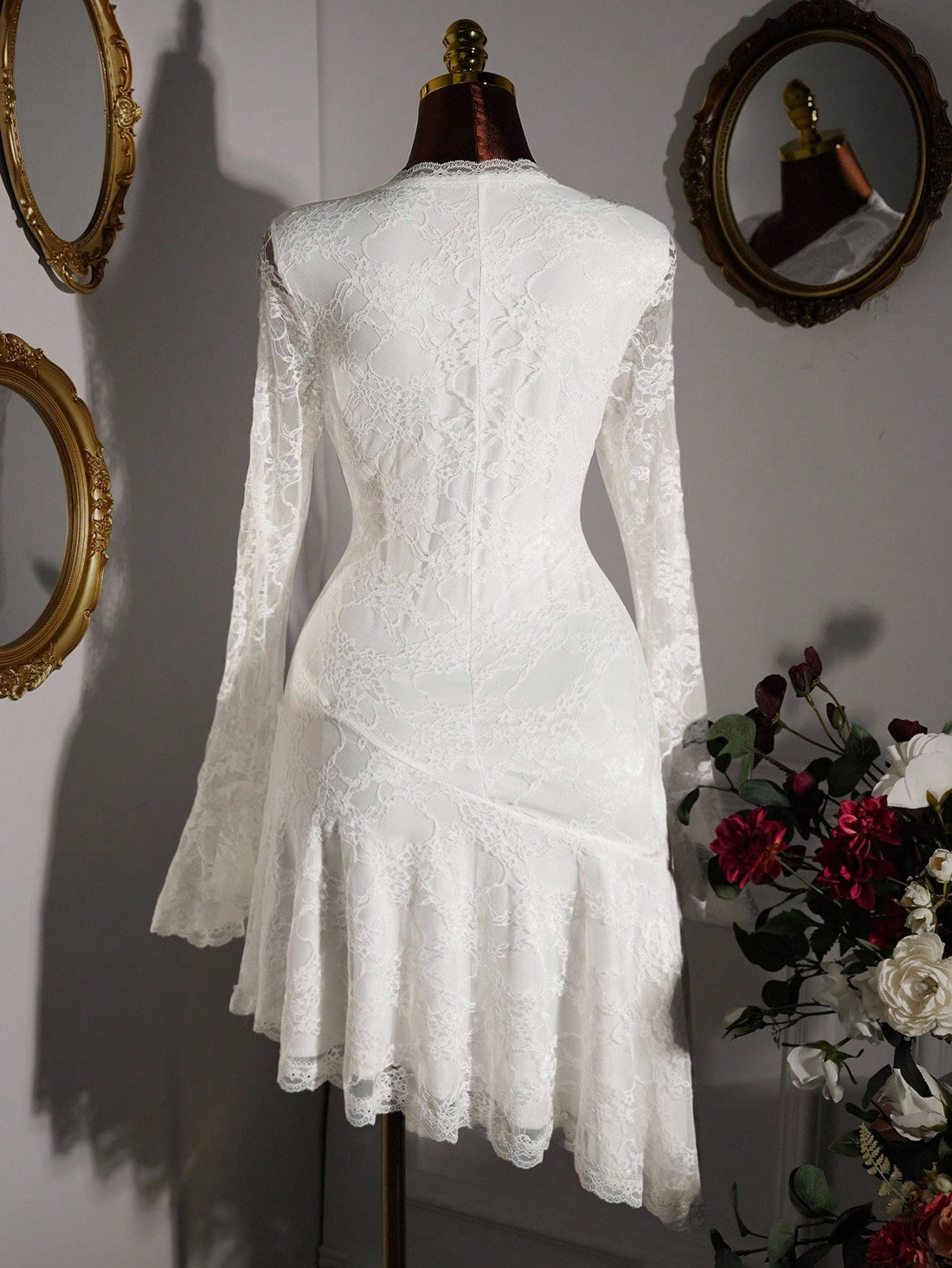 Step into the spotlight with this stunning Y2K-inspired dress that celebrates your curves in the most fabulous way. Featuring delicate white lace patchwork details and a flattering V-neckline, this piece channels early 2000s romance with modern elegance. The long sleeves add sophistication while the thoughtful tailoring ensures a comfortable, confident fit for plus-size figures. Perfect for date nights, special occasions, or whenever you want to feel like the main character. Embrace retro vibes with contemp