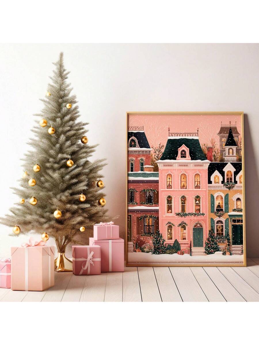 Bring a touch of Parisian magic to your holiday season with this charming watercolor Christmas wall art. Featuring a snow-dusted Eiffel Tower rendered in soft, dreamy hues, this frameless piece captures the romance of a Parisian winter wonderland. Perfect for adding festive elegance to any room—whether it's your living room, bedroom, or entryway—this artwork blends timeless holiday spirit with sophisticated European charm. The delicate watercolor technique creates an artistic, gallery-worthy aesthetic witho