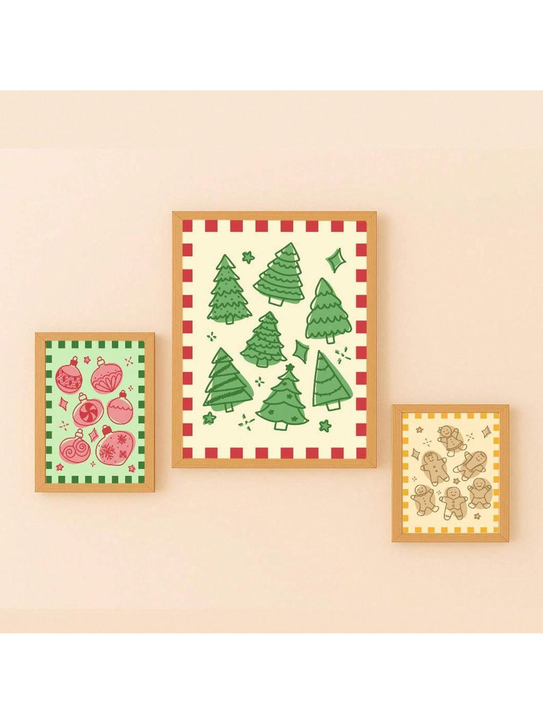 Transform your walls into a holiday wonderland with this delightful Christmas art print set! Featuring charming gingerbread men and whimsical candy designs, these vibrant prints bring instant festive cheer to any room. Perfect for living rooms, bedrooms, or entryways, they capture the magic and joy of the season with bold colors and playful illustrations. Easy to display and instantly recognizable, these prints are ideal for creating a warm, inviting holiday atmosphere that'll have everyone smiling. Mix and