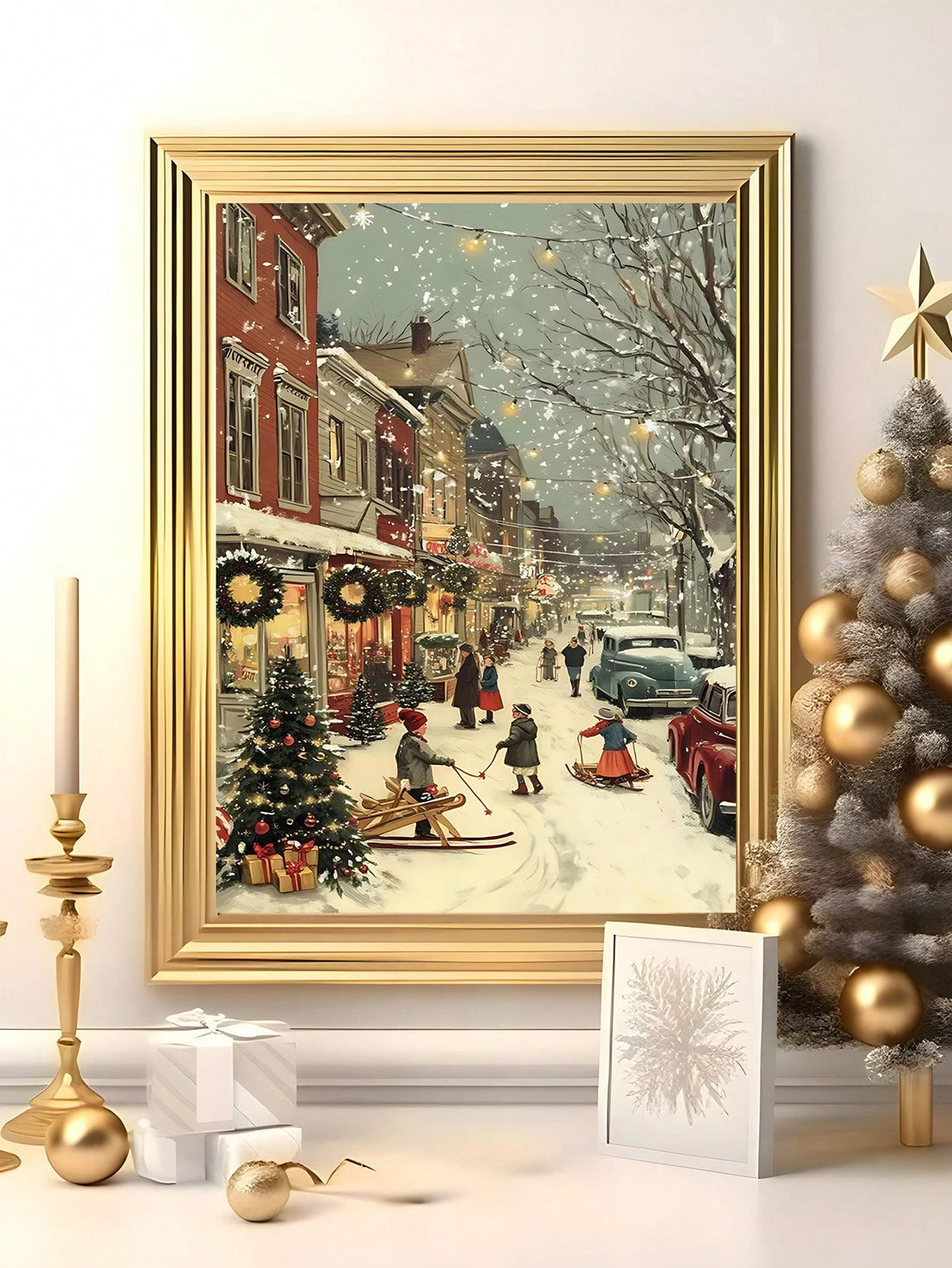 Bring the magic of a classic holiday village to your space with this Charming Vintage Christmas Town Scene Canvas Art. Its nostalgic design adds cozy cheer to any room, making it the perfect festive backdrop for your home or office. Celebrate the season with warmth and whimsy every day!