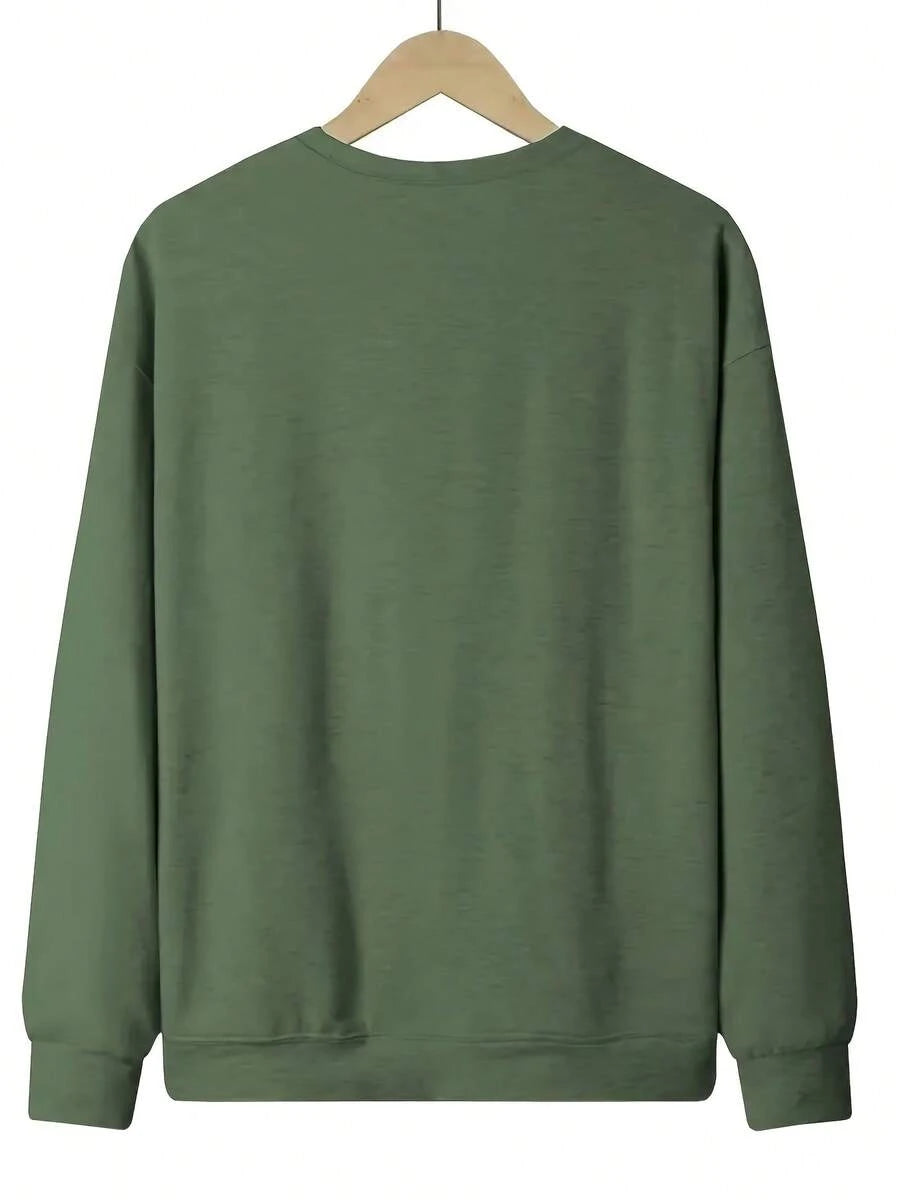 Detail view of Monet-Inspired Soft Beige Sweatshirt: Casual Art-Printed Pullover for All Seasons for everyday styling