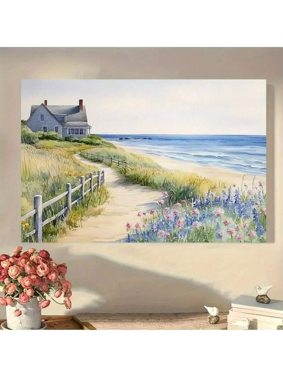 Bring coastal serenity into your home with this stunning framed landscape art. Featuring soft ocean waves and rolling sand dunes, this piece captures the peaceful essence of a beach getaway. The calming blues and warm sandy tones create a soothing atmosphere perfect for any room—living room, bedroom, or gallery wall. Quality framing ensures durability and a polished look that complements modern and traditional décor alike. 