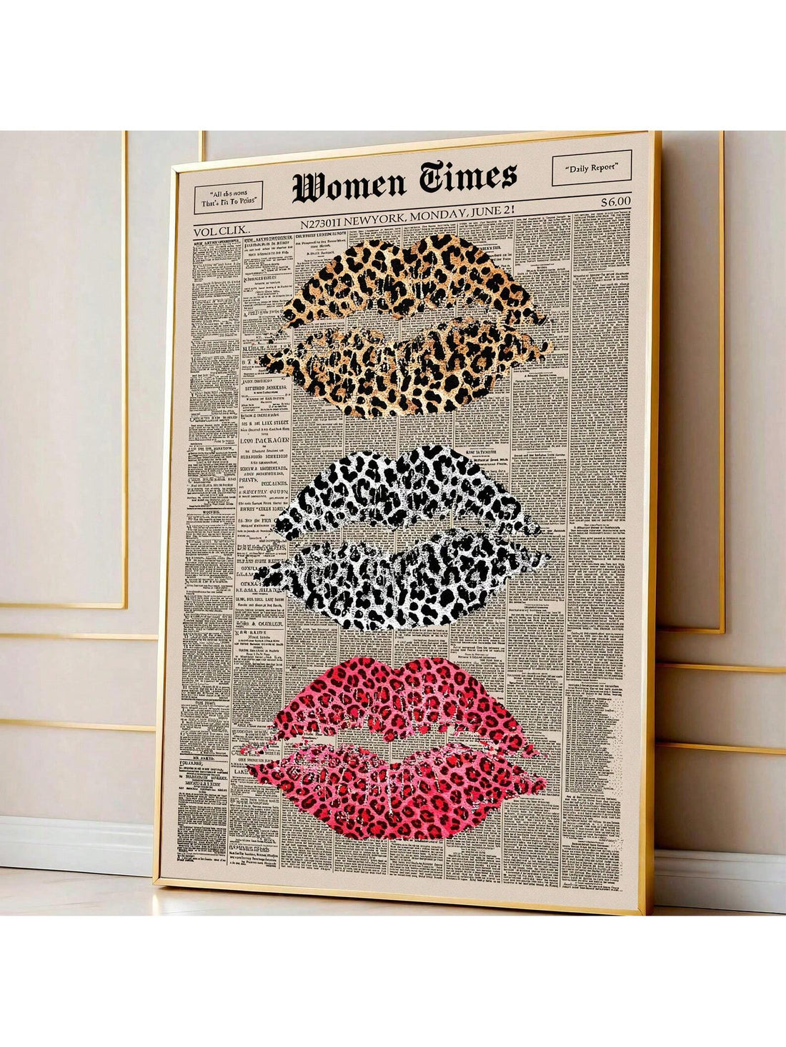 Make a bold statement with this eye-catching wall art poster featuring a fierce leopard print kiss lips design. Perfect for adding Y2K grunge vibes to your bedroom, dorm room, or creative space, this frameless piece brings retro-cool energy and vintage charm to any wall. The playful leopard pattern mixed with edgy lip imagery creates an instant focal point that celebrates bold self-expression. Easy to hang and instantly transformative, it's the perfect way to showcase your unique style and personality.