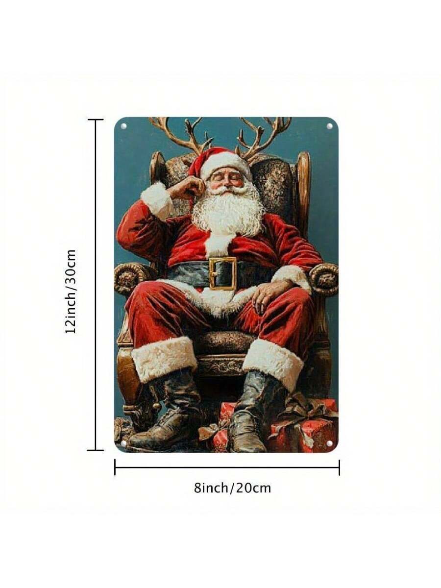 Bring jolly vibes to your home with this charming vintage Santa metal wall art! Perfect for adding nostalgic holiday magic to any room, this rustic plaque captures the warmth and whimsy of classic Christmas traditions. Whether you're decorating your living room, entryway, or seasonal display, this festive piece spreads cheer year-round. Its timeless design pairs beautifully with farmhouse, cottage, or eclectic décor styles. Hang it up and let Santa's cheerful presence remind everyone that the most wonderful