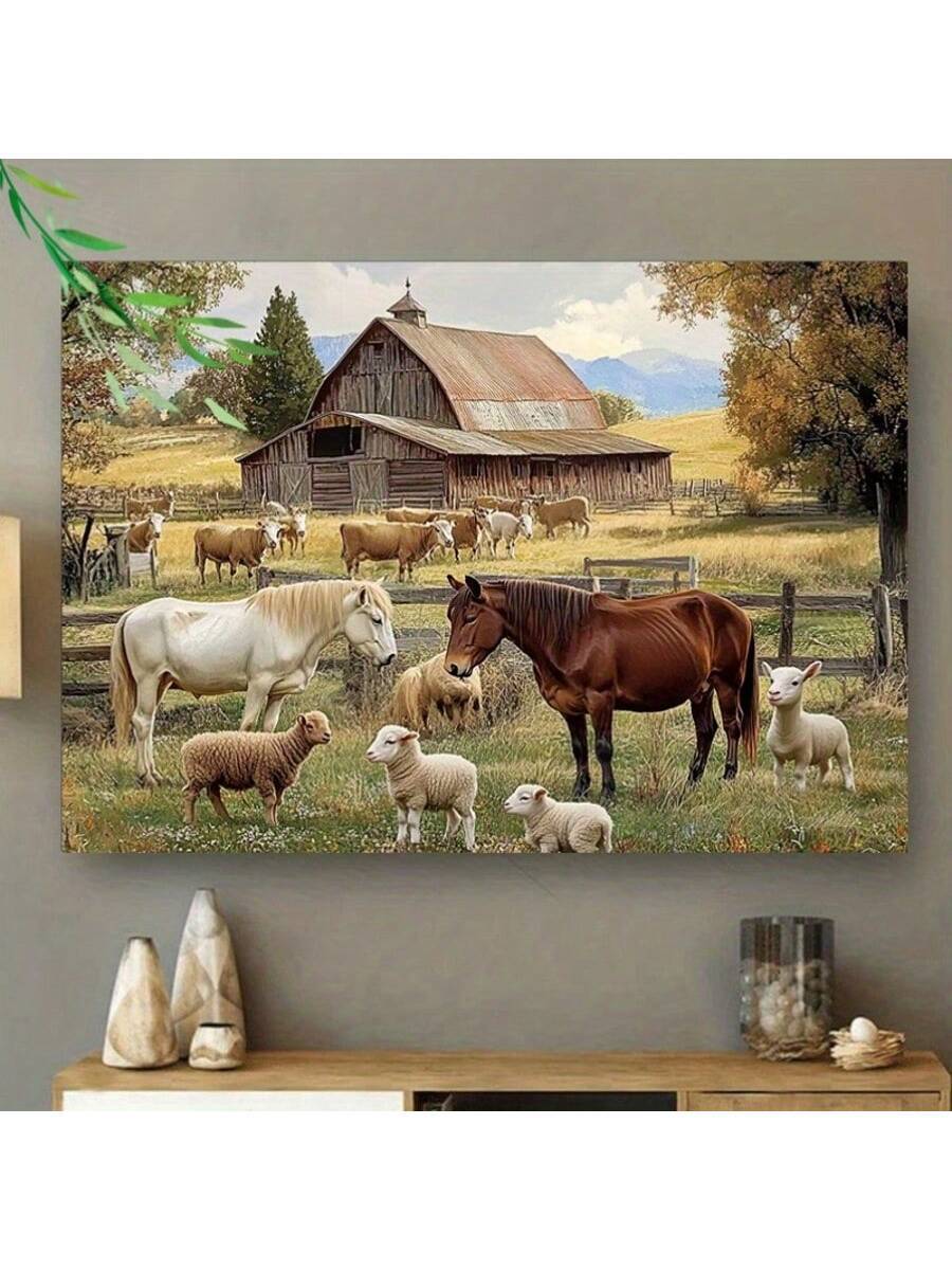 Transform your space with this captivating vintage horse canvas art. This farmhouse-inspired piece showcases a beautifully rendered equestrian subject in warm, nostalgic tones that evoke timeless countryside elegance. The dynamic composition draws the eye and serves as a striking focal point for living rooms, dens, or hallways. Arrive framed and ready to hang—no assembly required. The quality frame enhances the artwork while maintaining authentic farmhouse aesthetics. 