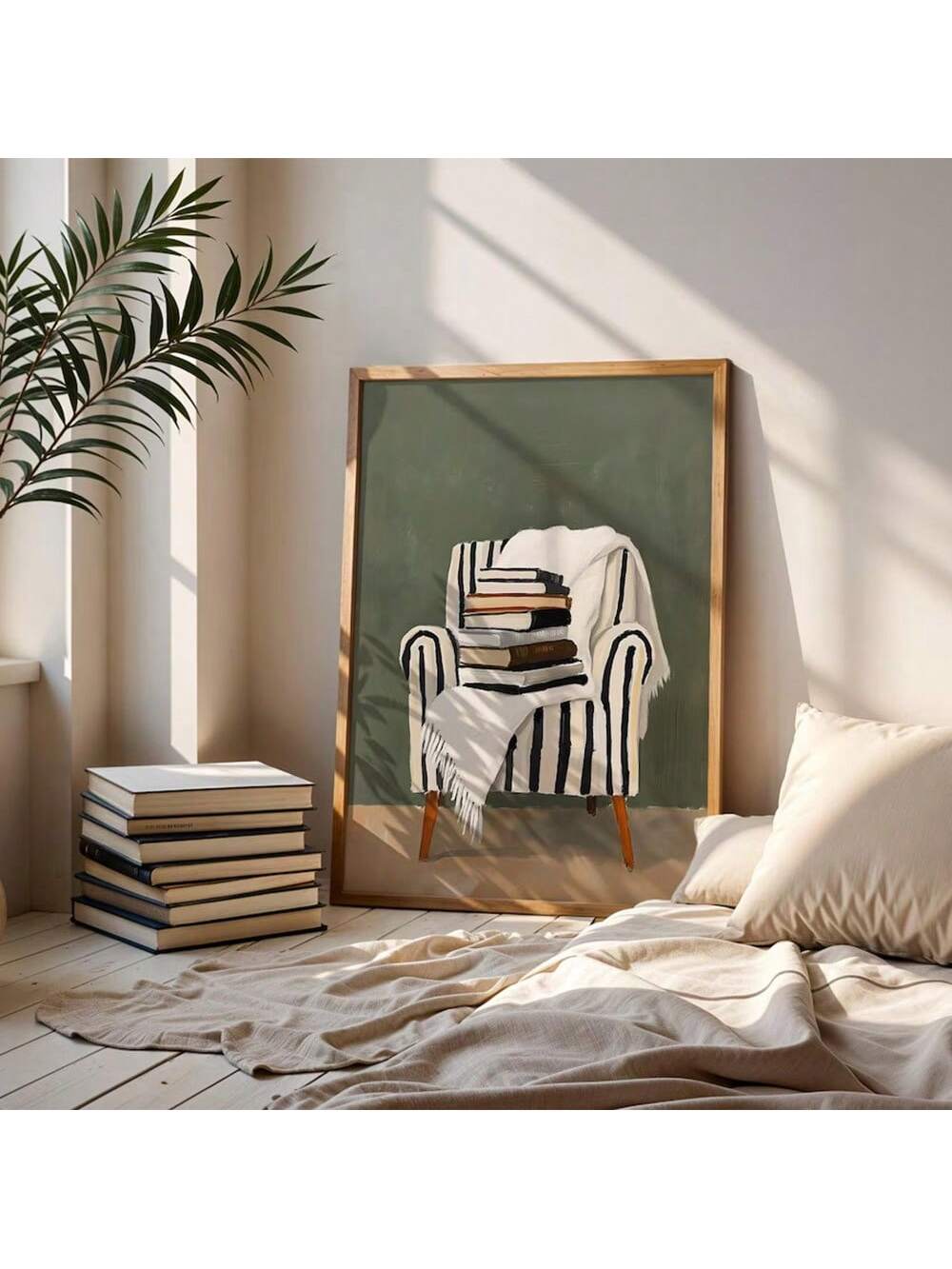 Calling all bookworms and design enthusiasts! This charming minimalist wall art celebrates the simple joy of stacked books with clean lines and a modern aesthetic. Perfect for creating that cozy reading nook vibe you've been dreaming about, it brings literary charm to any room without the clutter. Whether you're decorating a bedroom, home office, or library corner, this poster speaks to anyone who believes the best adventures happen between the pages. A delightful way to show off your love for reading while