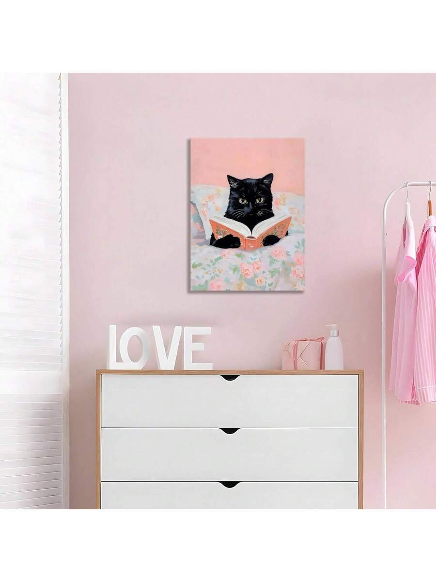 Elevate your décor with this enchanting black cat canvas art piece. Rendered in a vintage-inspired style with delicate pink tones, it captures feline grace with understated sophistication. Ideal for cat enthusiasts and those seeking distinctive wall art, this poster brings warmth and character to any interior—from modern apartments to classic homes. The premium canvas construction ensures vibrant colors and lasting quality. 
