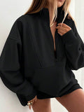 Image 2 - side profile of Women's Half-Zip Sweatshirt - Perfect for Graduation, Teaching, and Fall Style