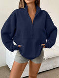Image 1 - front view of Women's Half-Zip Sweatshirt - Perfect for Graduation, Teaching, and Fall Style