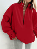 Image 8 - color detail of Women's Half-Zip Sweatshirt - Perfect for Graduation, Teaching, and Fall Style