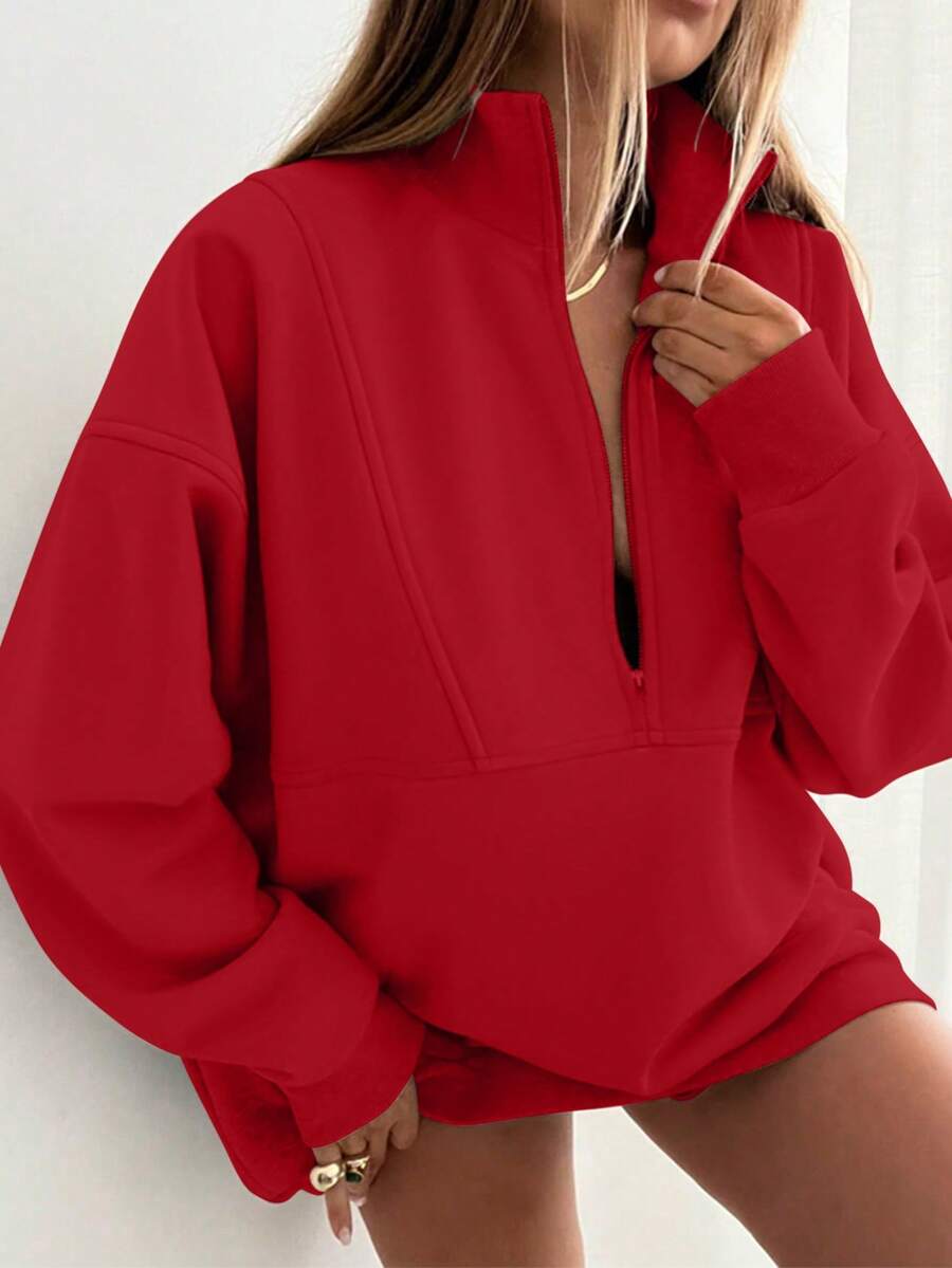 Image 10 - angle view of Women's Half-Zip Sweatshirt - Perfect for Graduation, Teaching, and Fall Style