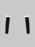 Pair of black separate arm sleeves with white faux fur cuffs