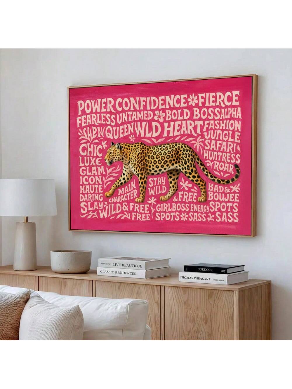 Roar into your room with this fabulous pink leopard affirmation poster! Featuring bold leopard spots in millennial-approved pink tones, this piece brings instant boho-chic vibes mixed with Y2K nostalgia. Perfect for girly bedrooms, dorm spaces, or any corner craving a confidence boost, the uplifting affirmation message keeps you motivated while the trendy aesthetic keeps your walls looking fire. Whether you're channeling indie sleaze or modern maximalism, this poster is your new go-to statement piece. Frame
