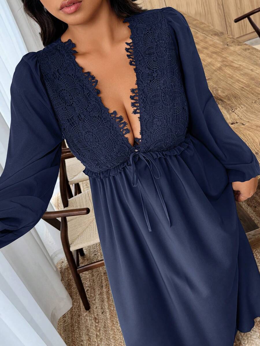 Elevate your fall wardrobe with this fabulous plus-size dress that effortlessly blends comfort and style. Featuring delicate lace patchwork details against a solid, versatile base, this piece strikes the perfect balance between casual and chic. The thoughtful design flatters curves while keeping you cool and comfortable through the season. Whether you're heading to brunch, running errands, or enjoying a night out, this dress adapts to any occasion with ease. Embrace your best self in a look that celebrates 