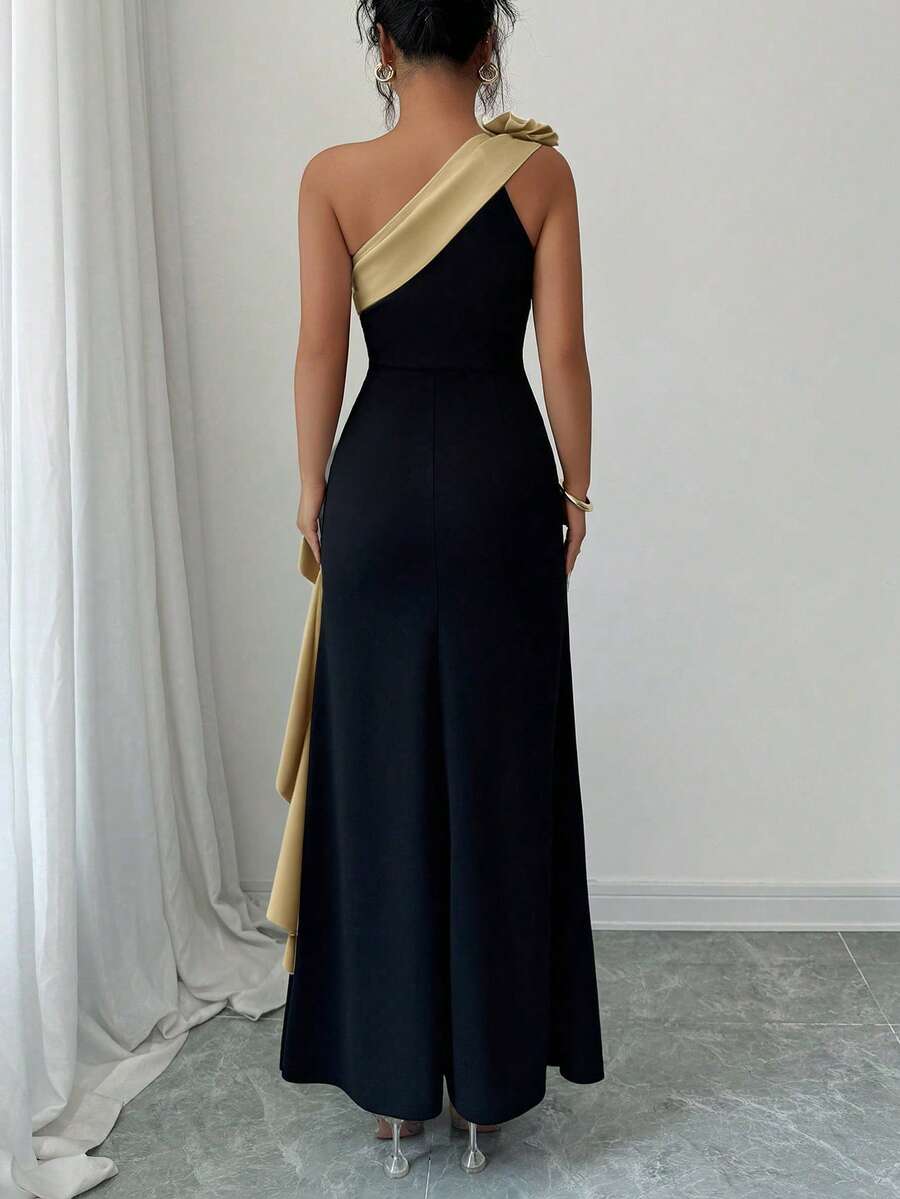 Make a splash in this stunning mermaid hem maxi dress that's equal parts glamorous and fun! The oblique shoulder design creates an effortlessly chic silhouette, while dimensional 3D floral ruffles add movement and texture that'll turn heads. Perfect for weddings, galas, or any occasion calling for show-stopping elegance. Slip into sophistication and let your inner mermaid shine.