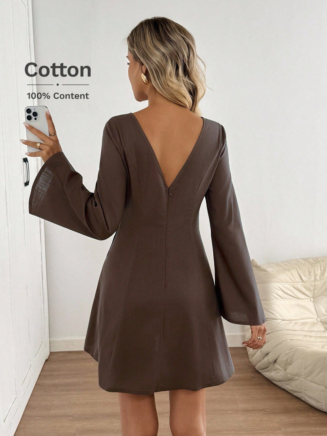 Embrace the season in this stunning coffee brown midi dress that's equal parts sophisticated and fun. The pleated design adds beautiful movement and dimension, while the flare sleeves bring an elegant touch that feels both timeless and on-trend. Cut in a flattering A-line silhouette, it skims your curves beautifully and works perfectly for everything from cozy autumn gatherings to winter celebrations. Whether you're dressing up for a special occasion or elevating your everyday style, this versatile piece is