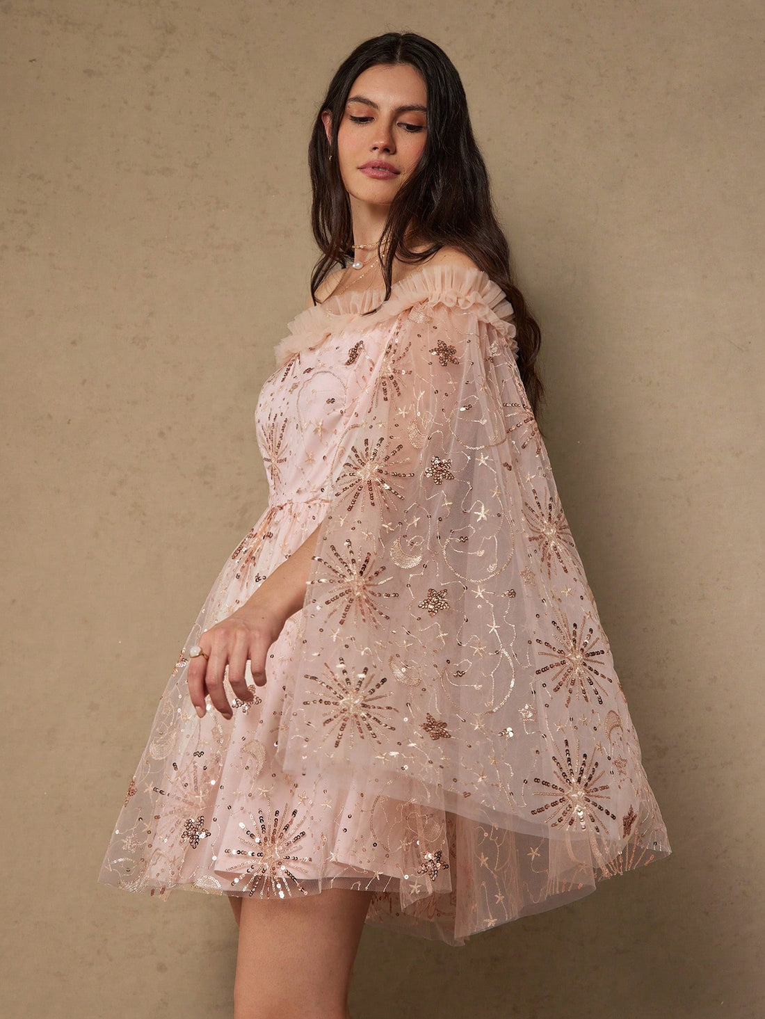 Shimmer into the spotlight in this show-stopping plus size party dress! Featuring a chic off-shoulder neckline and dazzling sequin mesh detailing, this dress transforms any celebration into your moment to shine. The flattering silhouette hugs curves beautifully while the shimmering embellishments catch every light on the dance floor. Perfect for holiday galas, festive gatherings, or any occasion calling for glamorous flair. Slip into confidence and let your style do the talking!