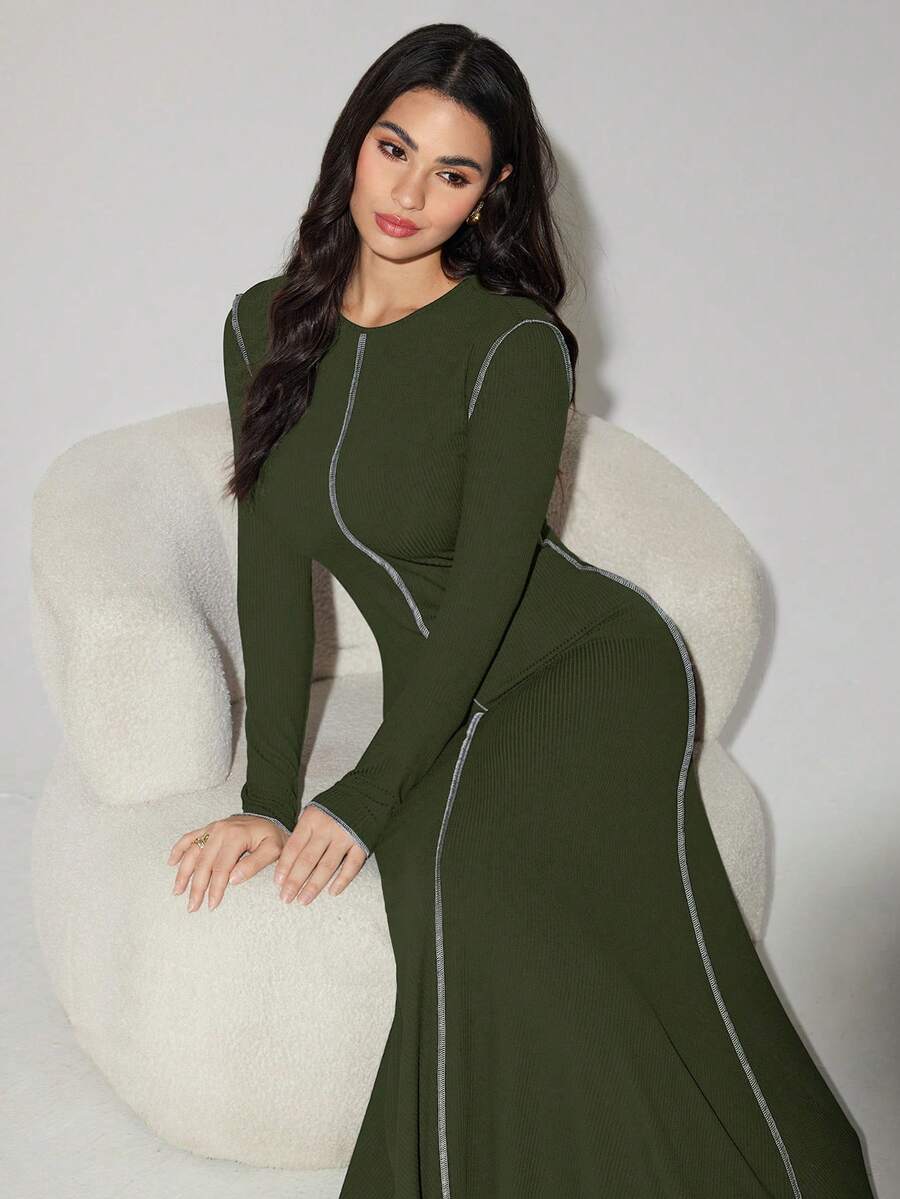 Effortlessly chic and wonderfully modest, this elegant long-sleeve dress is your new spring and summer essential. The graceful round neckline and flowing extra-long silhouette create a timeless look that works from brunch to evening plans. Crafted for comfort and style, it's the perfect piece for anyone who loves looking put-together without compromising on ease. Dress it up with heels or keep it casual with sneakers—this versatile beauty adapts to your vibe.