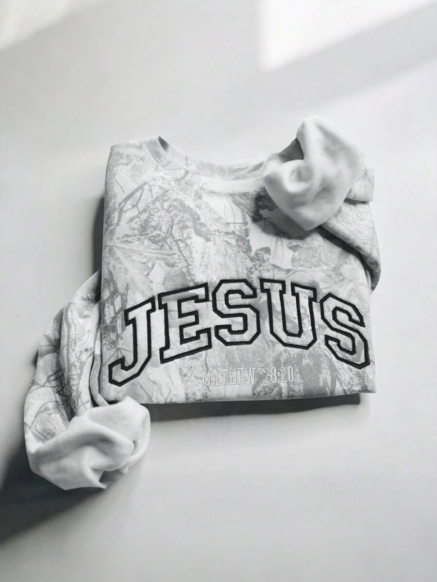 Image 1 - front view of Minimalist Print Crew Neck Long Sleeve Sweatshirt for Women - INAWLY Fashion Casual Top
