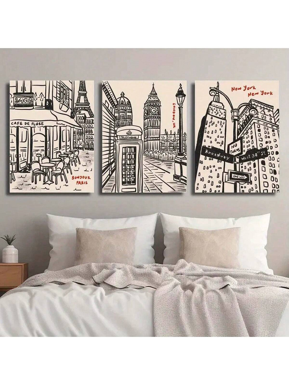 Transform your walls into a passport to the world's most iconic cities. This frameless 3-piece skyline set captures the essence of urban exploration, perfect for wanderlust warriors and city enthusiasts. Each canvas showcases stunning metropolitan silhouettes that spark conversation and inspire adventure. Lightweight and easy to hang, these modern prints bring cosmopolitan flair to any room without the commitment of frames. Whether you're dreaming of your next getaway or celebrating cities you've conquered,