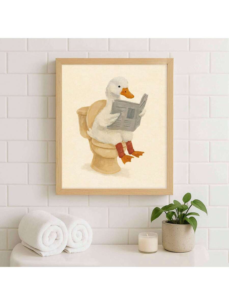 Bring playful charm to any space with this whimsical duck canvas art. Featuring vibrant multicolor cartoon illustrations on durable canvas, it's the perfect farmhouse-inspired addition to kids' rooms, bathrooms, and playrooms. The waterproof design ensures lasting beauty, while the modern style complements both contemporary and rustic décor. Available framed or unframed to suit your preference. Transform walls into a delightful gallery of fun and personality.