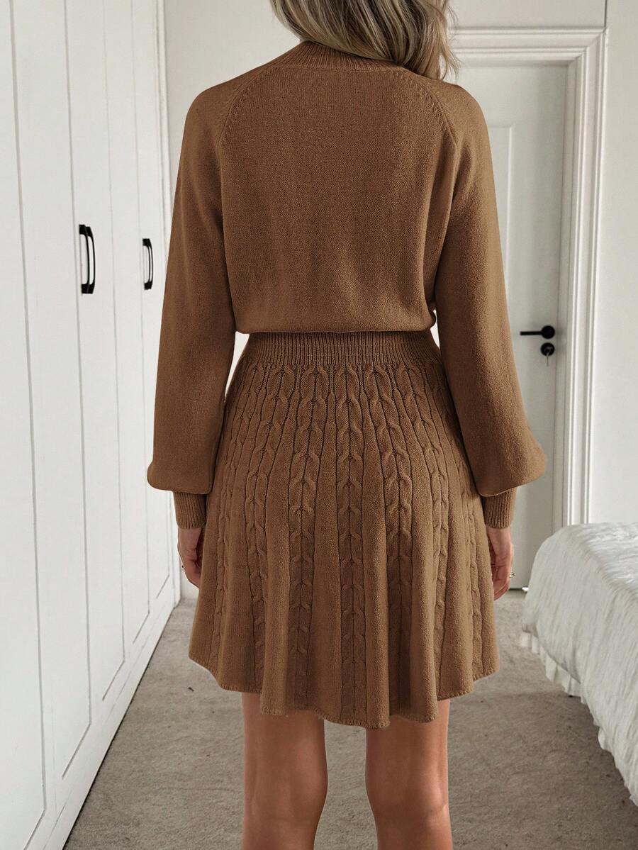 Elevate your winter wardrobe with this chic knit midi dress that effortlessly transitions from office to evening. The sophisticated high collar frames your face beautifully, while voluminous lantern sleeves add a touch of whimsy and movement. Crafted from cozy knit fabric, it's the perfect blend of comfort and polish—dress it up with heels for a night out or keep it casual with sneakers for weekend vibes. A timeless piece that proves you don't have to choose between looking fabulous and feeling amazing.