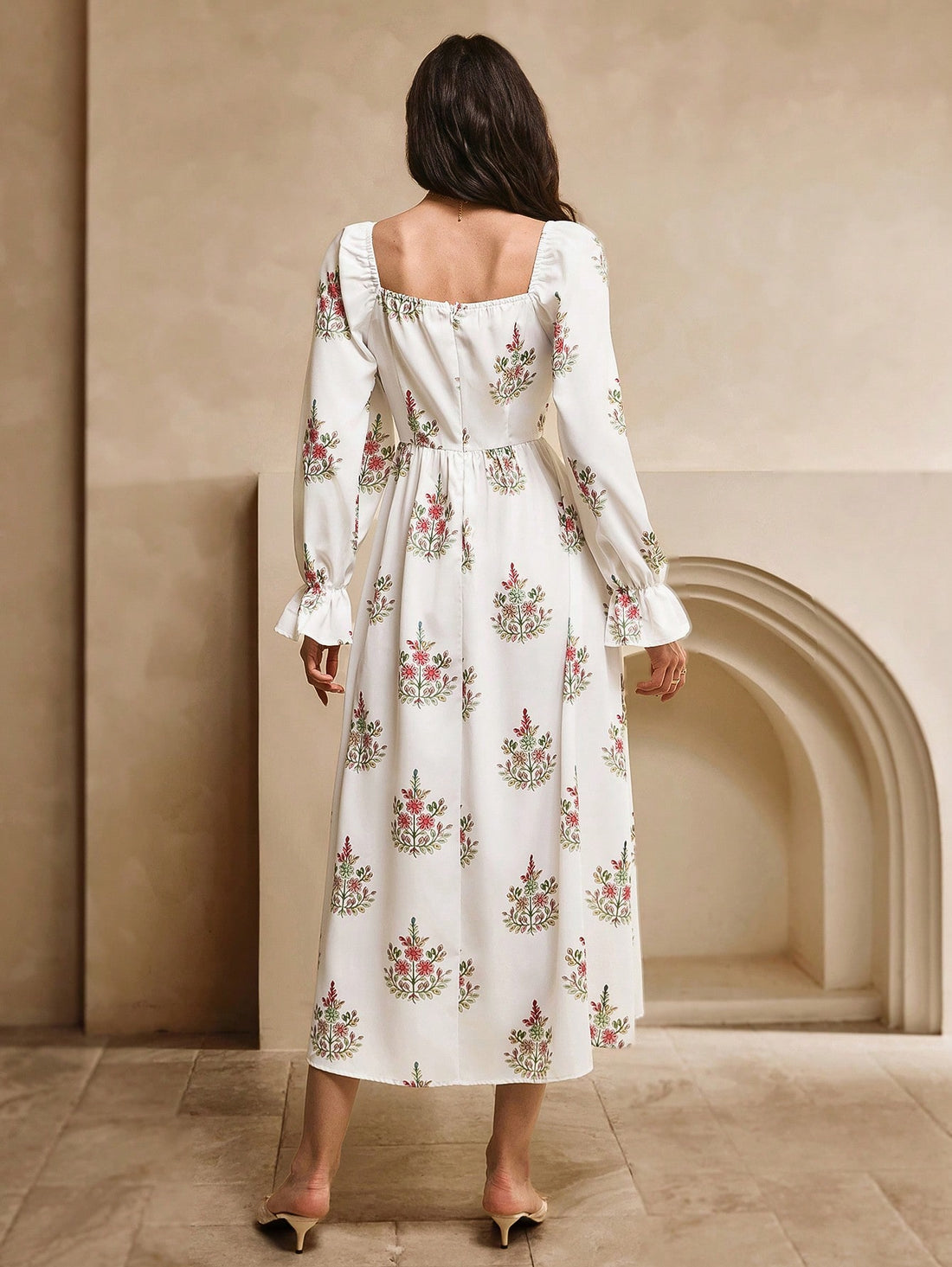 Step into timeless elegance with this show-stopping vintage-inspired dress! The charming square neckline frames your shoulders beautifully, while the flare sleeves add a whimsical touch that dances with every move. Perfect for holiday parties, seasonal celebrations, or any occasion calling for a dash of retro glamour. This dress combines classic sophistication with playful flair, making you feel like the best-dressed guest in the room. Whether you're celebrating with loved ones or making a grand entrance, t