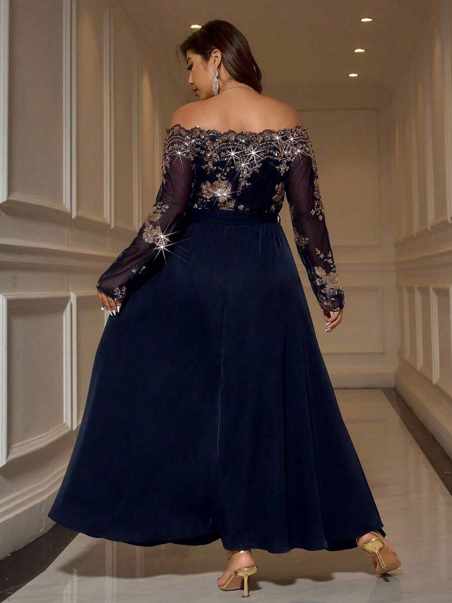 Slip into pure glamour with this stunning off-the-shoulder sequined dress that's ready to steal the spotlight! Designed for curves and confidence, this shimmering beauty features eye-catching sequins that catch the light with every move. The elegant off-shoulder neckline adds a touch of sophistication while keeping things fun and flirty. Whether you're walking down the aisle at a fall wedding, enjoying a romantic date night, or celebrating life's special moments, this dress delivers show-stopping style. The