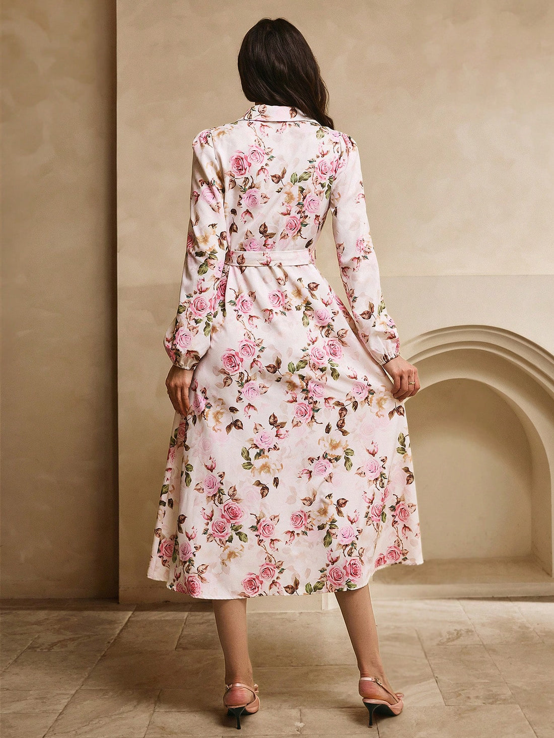 Twirl into any occasion in this charming floral print long dress! Featuring a flattering waist tie that cinches your silhouette, this versatile piece transitions effortlessly from romantic dates to garden tea parties and seasonal festivities. The flowing fabric and timeless floral pattern create an enchanting look that's both sophisticated and fun. Whether you're celebrating spring blooms or autumn gatherings, this dress brings elegance and whimsy to your wardrobe. A must-have for anyone who loves feminine 