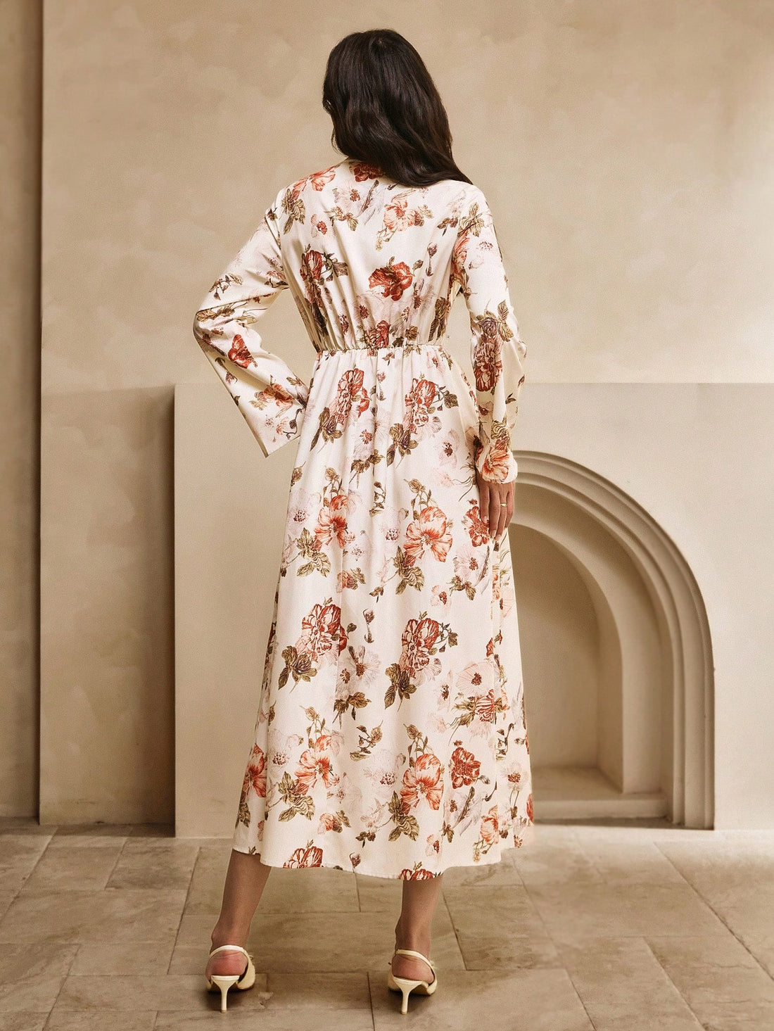 Twirl into the season in this stunning floral print party dress that's equal parts sophisticated and fun. The delicate floral design brings a touch of garden-fresh elegance, while the flare sleeves add a playful twist that catches every eye. Whether you're heading to a winter celebration, holiday gathering, or special night out, this dress delivers effortless charm and timeless style. The flattering silhouette works beautifully for any body type, making you feel confident and fabulous from the moment you sl