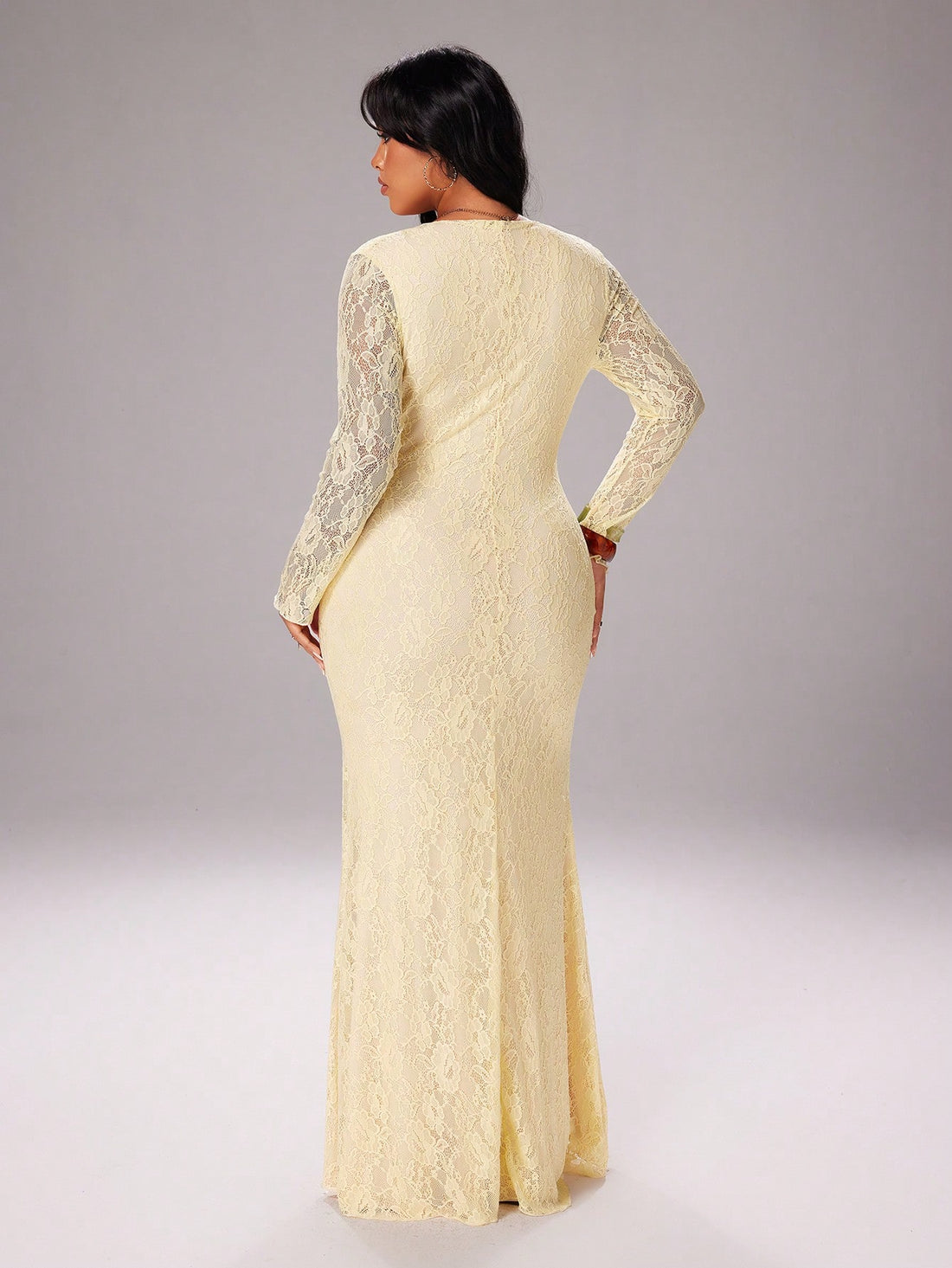 Embrace your inner Parisian with this stunning plus-size dress that effortlessly blends vintage charm with modern allure. Crafted from delicate lace in a rich solid hue, this piece features a flattering V-neckline and cinched waist that celebrates your curves beautifully. The bodycon silhouette hugs in all the right places while the romantic lace detailing adds that coveted French-inspired elegance. Perfect for spring and summer occasions, whether you're heading to brunch or a night out, this dress is your 