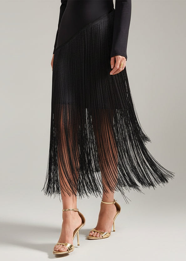 Elevate your festive wardrobe with this stunning high-neck fringe maxi dress—the ultimate showstopper for fall and winter celebrations. The dramatic fringe detailing adds movement and flair to every step, while the elegant high neckline keeps things sophisticated and chic. Perfect for holiday parties, weddings, and special occasions, this dress combines timeless elegance with playful personality. The flowing maxi silhouette flatters all figures and transitions seamlessly from evening events to upscale gathe