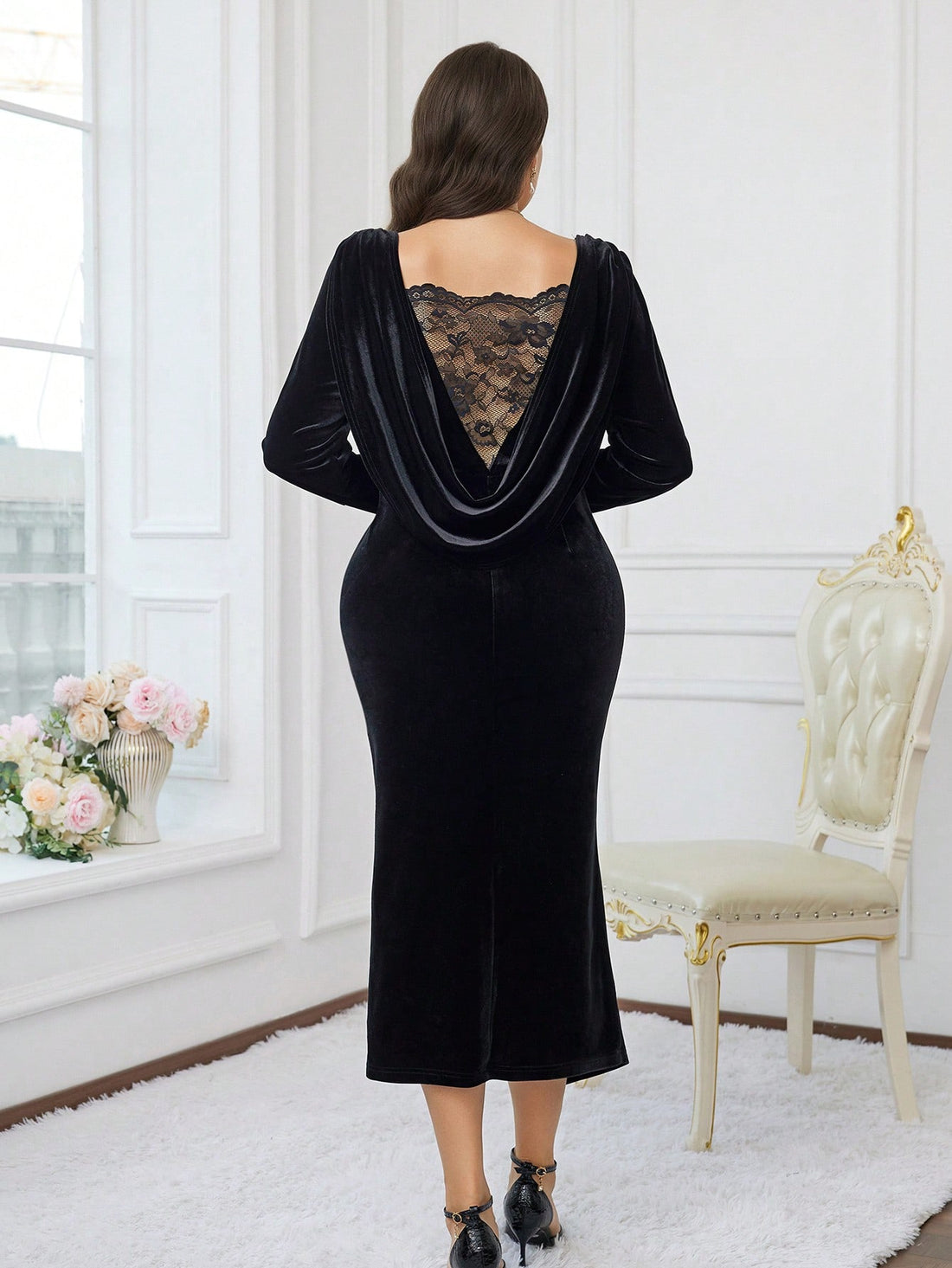 Slip into sophistication with this sumptuous velvet bodycon dress designed to celebrate your curves in style. The luxurious fabric drapes beautifully while the fitted silhouette creates a flattering, head-turning look perfect for holiday gatherings and festive celebrations. Whether you're dancing at a Christmas party or making an entrance at a special event, this elegant piece delivers glamour and confidence in one stunning package. Available in plus sizes because every woman deserves to feel absolutely fab