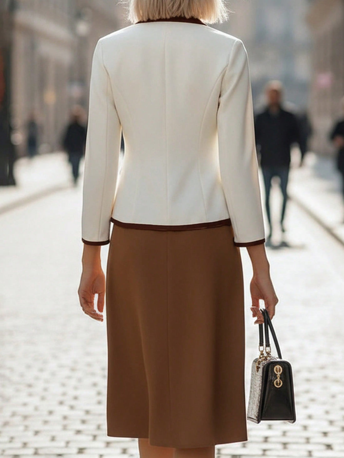 Elevate your autumn wardrobe with this charming two-piece set that effortlessly blends vintage vibes with modern sophistication. The tailored blazer pairs perfectly with the graceful A-line skirt, creating a look that's polished enough for the office yet playful enough for weekend adventures. Whether you're channeling retro elegance or embracing casual chic, this timeless combination keeps you looking put-together through every season. Mix, match, and make it yours!