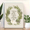 Nativity verse canvas wall art styled beside indoor greenery