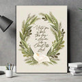 Christian Savior verse canvas art in a gray home office