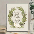 Nativity scripture canvas wall art in a neutral room setting