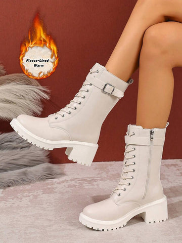 Chic Minimalist Chunky Heel Ankle Boots for Fall & Winter - European-American Style